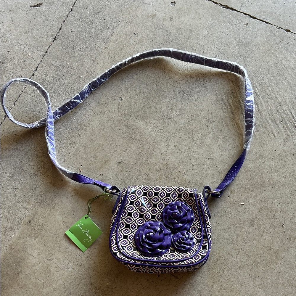 Vera Bradley Purple and White Crossbody Bag